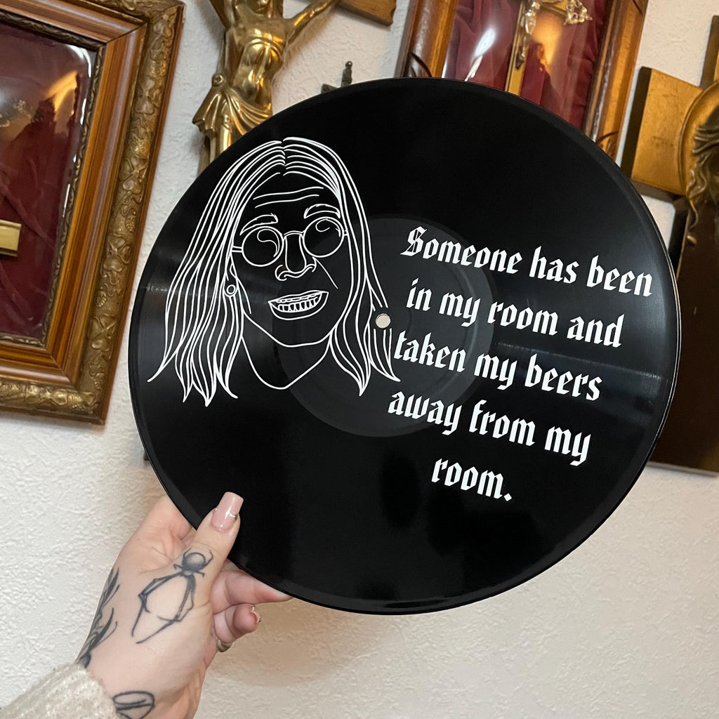 Someone has taken my beer, Ozzy Osbourne, Inspired Black Sabbath, Record Wall Art, Gothic, Music Lover, Gift, Vinyl, Tattoo Style, Retro